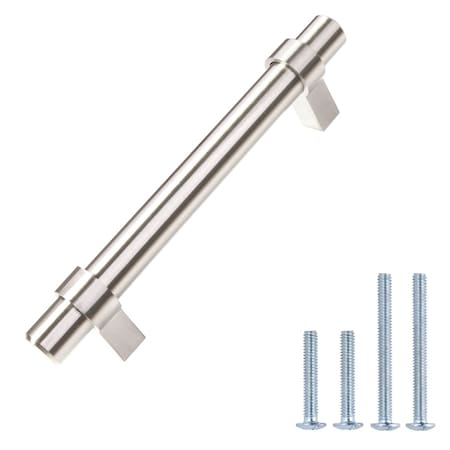 South Main Hardware 4 in. (102mm) Satin Nickel Modern Straight Bar Cabinet Pull (10PK) SH704-SN-10
